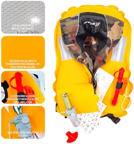 Automatic Inflatable Life Jacket, Preserver PFD for Kids,Life Vest for Kid,Supports Weight up to 160 pounds(YSH725) - Image 2
