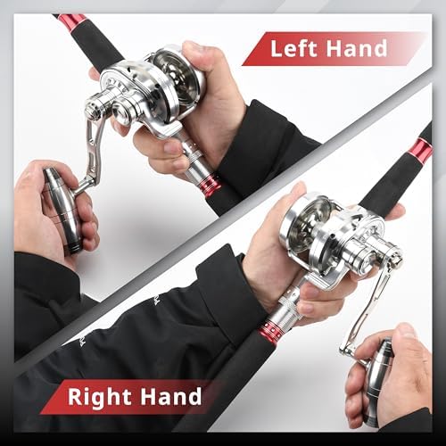 GOMEXUS Slow Pitch Jigging Reel LS20 CNC All Aircraft Grade Aluminum Body Lever Drag Conventional Reels - Image 5