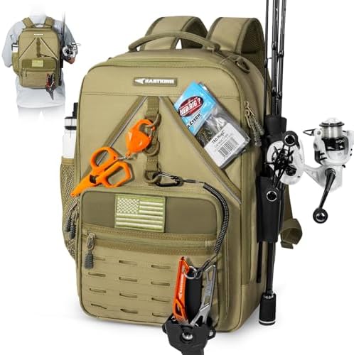KastKing KastMate Fishing Backpack With 2 Rod Holders, Khaki by KastKing