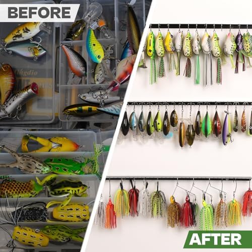 VEYWANE Fishing Lure Display Storage Racks, 15" Wall Mount Metal Fishing Baits/Lures Organizer and Rig Holder 4 PCs - Image 5