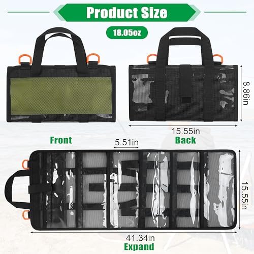 AGOOL Fishing Lure Bag, Roll Up Bait Bag 6 Pockets PVC Protective Lure Wraps Covers Waterproof Portable Large Capacity Fishing Tackle Organizer Storage Bag for Fishing Lures Jigs Hooks Baits Tackle - Image 2