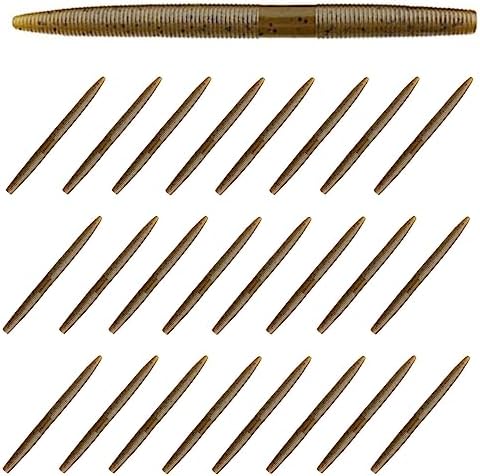 Reaction Tackle Wacky Worms, 5.5 Inch Salt Impregnated Soft Plastic Stick Bait Bass Fishing Lures for Finesse, Wacky, Neko, Texas and Carolina Rigs, 24 Pack by ReactionTackle
