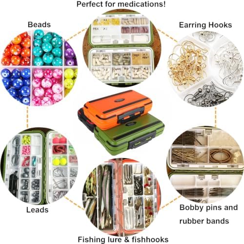 small tackle box, mini waterproof fishing tackle box organizer, double sided organizer travel box(L Orange) - Image 4