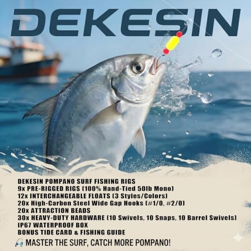 9-Pack Pompano Rigs for Surf Fishing - 50lb Double Hook Bottom Rig - Image 5