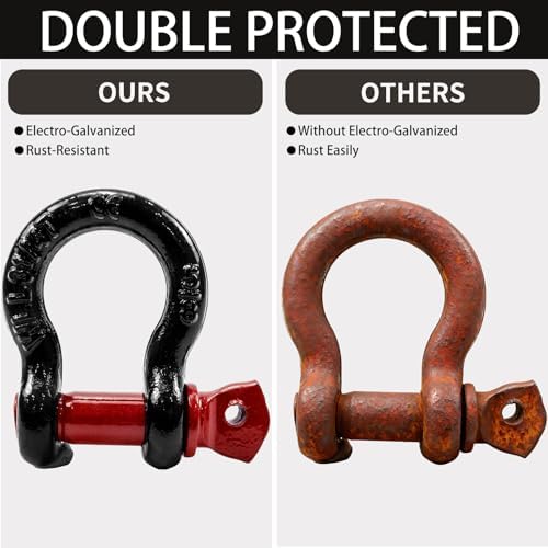 Cheardia 6 Pack 5/8" D Ring Shackles, 3.25 Ton /7165 Lbs Capacity Shackle - Image 5