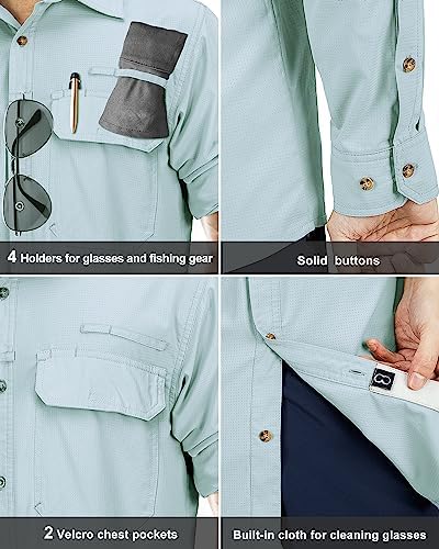 33,000ft Men's Long Sleeve Sun Protection Shirt UPF 50+ UV Quick Dry Cooling Fishing Shirts for Travel Safari Camping Hiking - Image 5