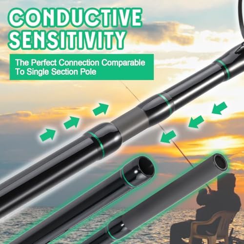 Sougayilang 3 Piece Surf Fishing Rod Combo Medium/Heavy Travel Spinning Rod with 4000/5000 Size Reel Baitfeeder Combo(9'/10'/11'12') - Image 2