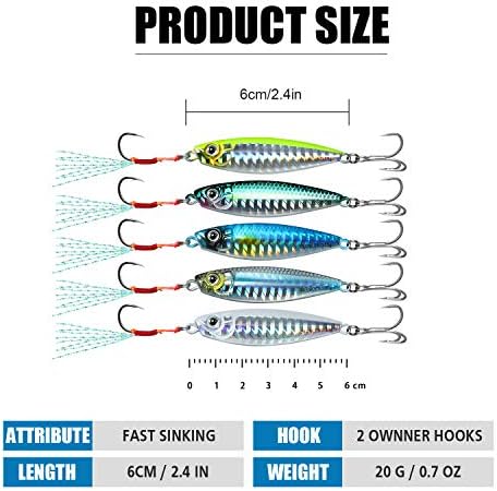 TRUSCEND Metal Fishing Jigs Lures with Hand-Polished, Colorfully Reflective Lead Fishing Spoons Glow Hard Swimbaits for Bass, Walleye, Trout, Salmon, Freshwater & Saltwater Fishing Gear Gifts for Men - Image 6