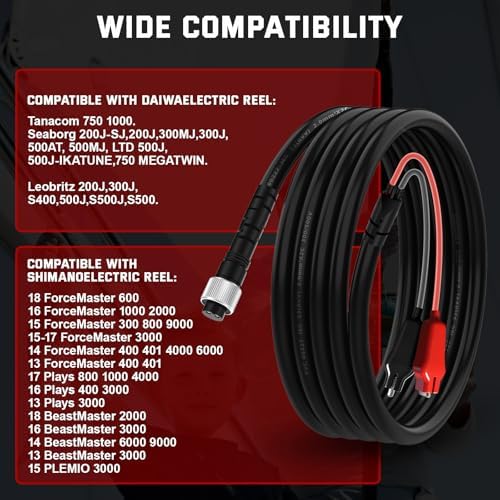 10FT Fishing Reel Replacement Part for Daiwa 1000 750 500 and for Shimano Power Cord Cable Battery Connecting Line Double Connectors 3M - Image 4