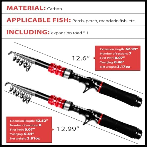 Telescopic Fishing Rod Mini Portable Pole for Saltwater and Freshwater Lightweight and Compact Spinning Rods - Image 6