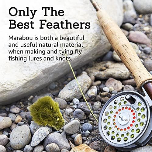 Creative Angler Strung Marabou Bird Feathers for Tying Fly Fishing Flies - Fly Tying Accessories - Perfect Choice for Tail & Wings and Easy to Tie On The Lure - Image 5