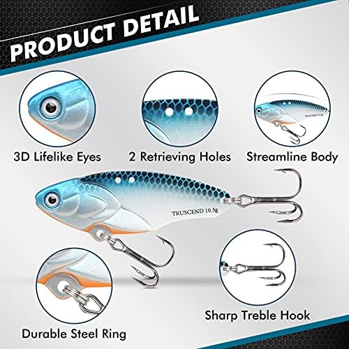 TRUSCEND Swim or Jig Fishing Spinner Baits for Freshwater and Saltwater, Rooster Tail Fishing Lures for Trout Bass Walleye Crappie Salmon Pike, Blade Bait with Copper Blade - Image 2