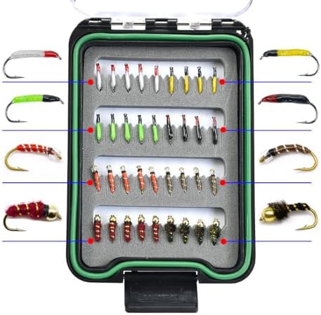 Pack of 36Pcs/Box Trout Fishing Flies Collection Dry Wet Nymph Streamers Fly Assortment with Box Flyfishing Fly Lures - Image 3