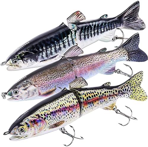 TRUSCEND Swimmax Easy Catch Fishing Lures with BKK Hooks, Wiggling, Vibrating, Rattling and Gurgling for More Bite, Heavy-Duty Dyneema Fiber Jointed Swimbaits for Bass, Trout, Walleye, Crappie, Pike by TRUSCEND