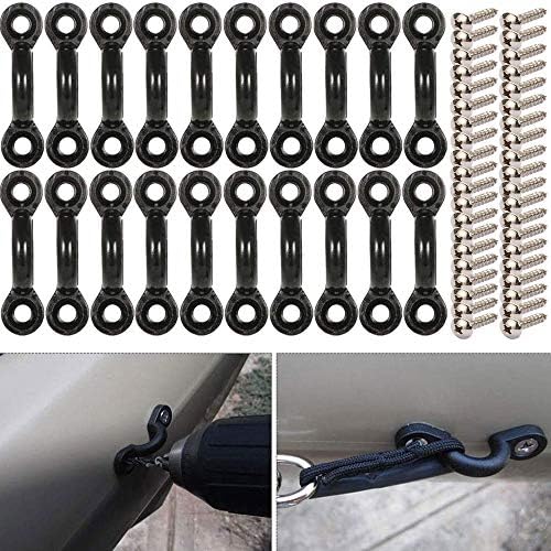 Kayak Pad Eye Kit, 10PCS Nylon Bungee Deck Loops Tie Down Pad Eye with 20 Screws for Boat Kayak Deck Rigging Kit - Image 4
