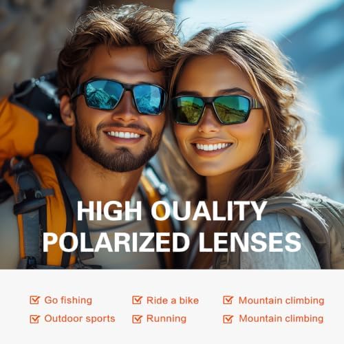 suoso Sports Polarized Sunglasses for Men: Womens UV400 Protection Sun Glasses Wrap Around Goggles for Fishing Driving TR90 - Image 6