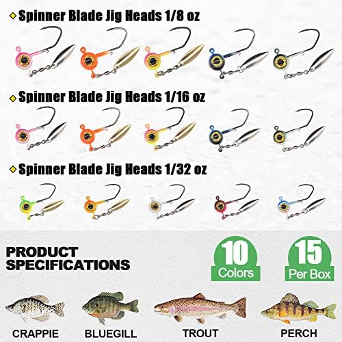 Crappie Jigs and Lures Kit -135 & 40 Piece Set with Plastics, Jig Heads, Split-Tail Grub Baits - Perfect for Crappie Fishing, Panfish Lures - Image 4