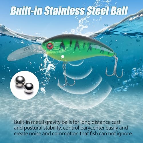 Fishing Lures Kit Crankbait Minnow Hard Bait Set Deep Diving Jerkbait Swimbait Popper Pencil Walleye Lures Artificial Fishing Bait for Bass Trout Redfish Saltwater Freshwater Fishing Lure - Image 4