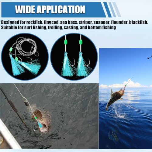Shaddock Fishing Bait Rigs Saltwater with Sharp Hooks for Flounder Halibut - Image 4