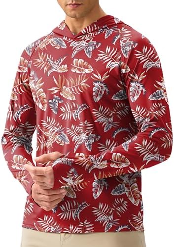 Pudolla Men's Sun Protection Hoodie Shirts UPF 50+ Fishing Hiking Shirt by PudollaSports