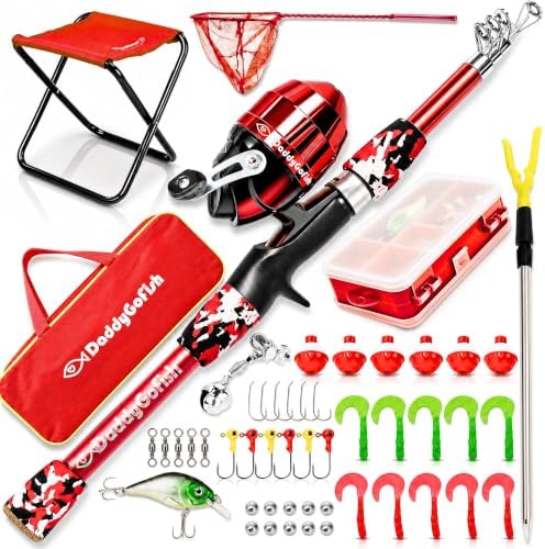 Kids Fishing Pole for Boys, Girls & Youth Age, Toddler Fishing Pole Set Kit by DaddyGoFish
