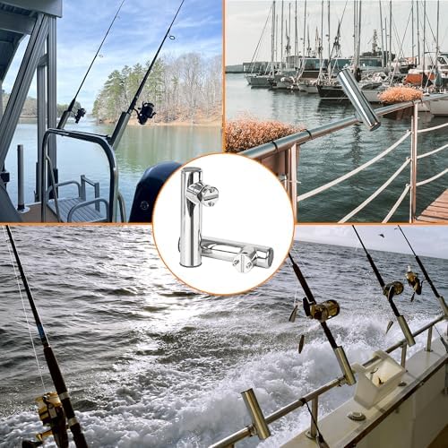 2 Pack Fishing Rod Holders for Boat Rail Mount, Stainless Steel Clamp on Rod Holder for Marine Boat, Fishing Boat, Pontoon, Jon Boat - Image 6