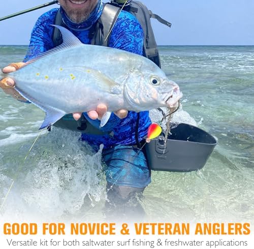 Dovesun 220/104/80/60/54/52/42pcs Pompano Rig Floats for Surf Fishing Foam Bobbers for Fishing Fly Fishing Bobbers Floats Bright Color Kit/Round/Cylindrical/Heart/Bullet/Pill/Spin Shape - Image 6