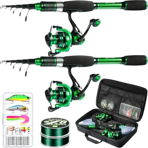 Ghosthorn Telescopic Fishing Rod and Reel Combo,Spinning Travel Kit by Ghosthorn