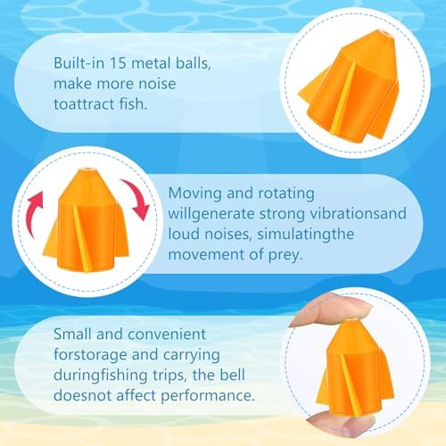 Gemscream 30 Pcs Catfish Rattles for Catfishing, Fishing Rattles with 15 Stainless Steel Beads, Rocket Shaped Inline Fish Attractor Fishing Tackle for Catfish Bass Pompano - Image 3