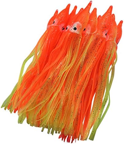 Hoochie Octopus Skirts Trolling Lures Fishing Tackle Soft Plastic Lures Luminous Squid Skirts Saltwater/Bait Lures1.9 '' - 8 ''（22PK） by Cheerouters