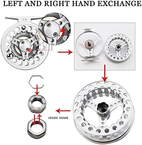 (1/2WT 3/4WT 5/6WT 7/8WT) Fly Reel with Line Combo Aluminum Alloy Large Arbor Fly Fishing Reels Weight Forward Fly Line with Braided Backing Taper Leader Pre-Tied - Image 5