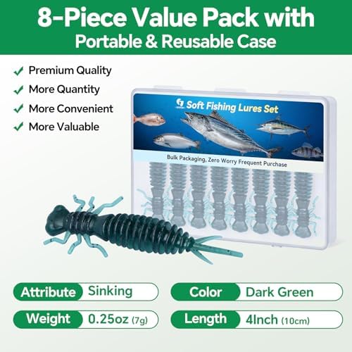 Clearance Bionics-Designed Durable Soft Plastic Fishing Lures Kit with Bonus Accessories, 3/4/5/6 Inch, 9-Type Lifelike Swimbaits in One Gear Set Included Tackle Box for Bass - Image 3
