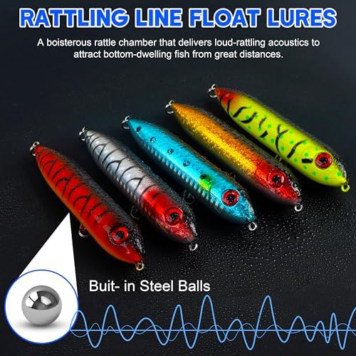 Catfish Rigs Demon Dragon Catfish Float Rigs Catfishing Rattling Line Float Lure Blank Spook Rattle Float with Circle Hooks 8/0 for Santee Cooper Rig Catfishing Tackle - Image 3