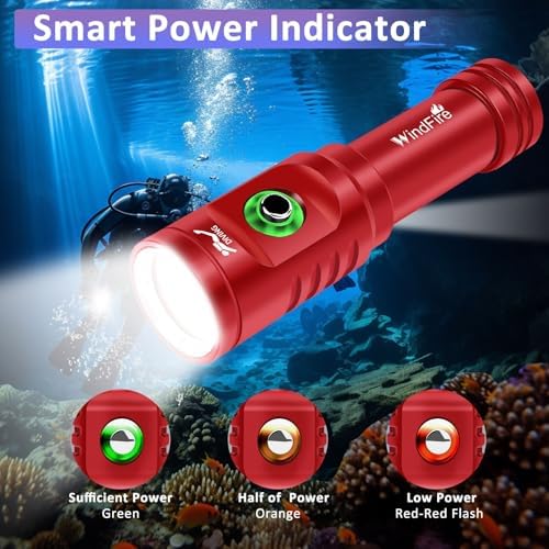 WINDFIRE TS08 Scuba Dive Light Rechargeable, Underwater Diving Flashlight - Image 3