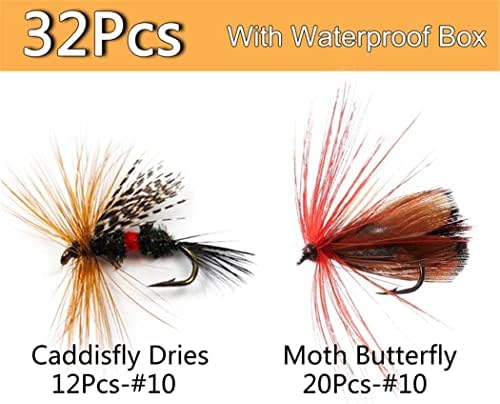 Fly Fishing Flies Kit Trout Steelhead Salmon Bass Flies Assortment 32Pcs-148pcs Include Dry Wet Flies Nymphs Streamers Maggot, Fly Lure Set - Image 2