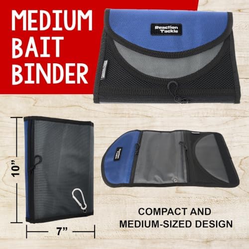 Reaction Tackle Fishing Tackle Organizer Case, Soft Bait Binder for Soft Plastics and Terminal Tackle with Zippered Sleeves, Medium - Image 2