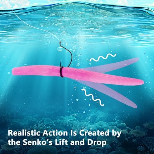 5'' Senko Bait Soft Stick Worms for Wacky Rig Bass Fishing - Image 4