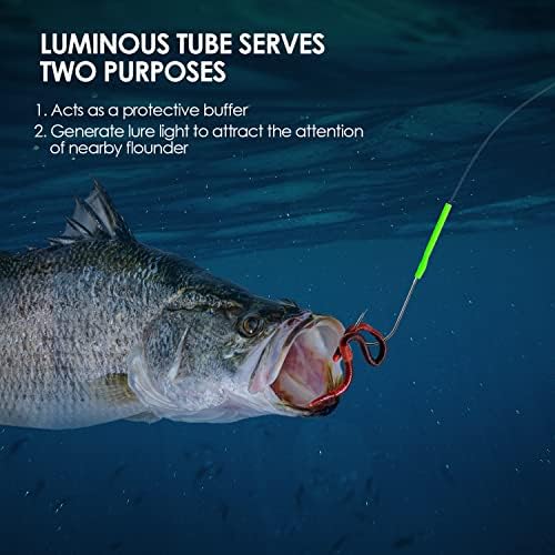 5pcs Sea Fishing Rigs, Deep Drop Snapper Rig, Bottom Fishing Rigs, Luroad Pre Tie Flapper Rig Aberdeen Hook Sizes 1, 2/0 for Beach Casting Shore Flounder, Whiting, Bass, Plaice - Image 5