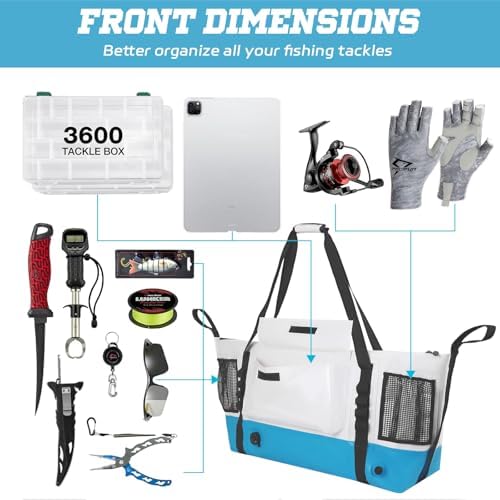 MORXPLOR Insulated Fish Cooler Kill Bag with Flat Bottom-25x17.5 40x16 60x20Inches Waterproof Fishing tackle Kill Cooler Bag - Image 4