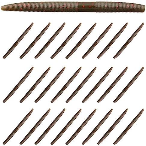 Reaction Tackle Wacky Worms, 5.5 Inch Salt Impregnated Soft Plastic Stick Bait Bass Fishing Lures for Finesse, Wacky, Neko, Texas and Carolina Rigs, 24 Pack by ReactionTackle