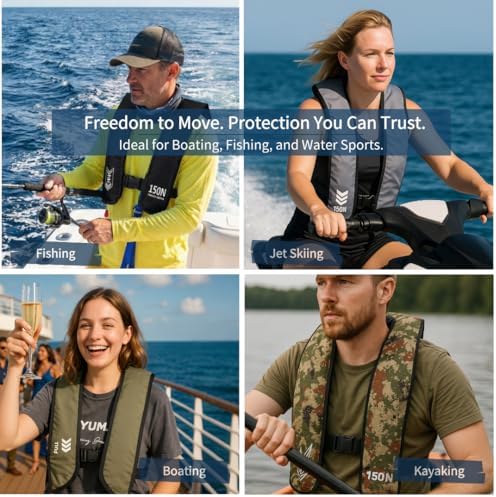Automatic Inflatable Life Jacket | Low Profile PFD for Adults | Compact Design Self Inflating Life Vest | Supports up to 330 lbs - Image 6