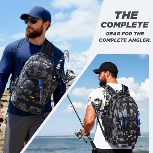 PLUSINNO Fishing Backpack with Rod & Reel Combos, Fishing Gear Kit - Image 3