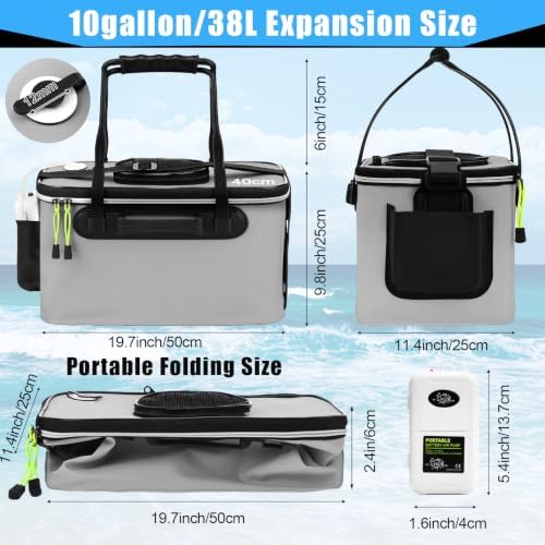 2 Pcs Fishing Bucket and Live Bait Aerator - Image 2