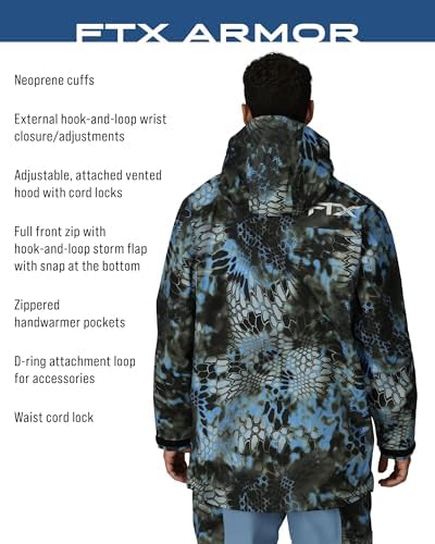 FROGG TOGGS Men's FTX Armor Premium Waterproof Rain, Fishing/Anglers Jacket, Kryptek Neptune, X-Large - Image 4