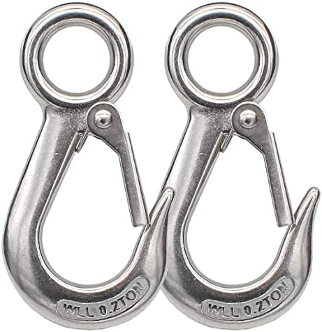 Alele 2Pack Grab Hooks, Slip Hooks,Stainless Steel Lifting Hook Rigging Accessory (Grab Hooks 200Kg 2p) by AleleBeautyofmetal