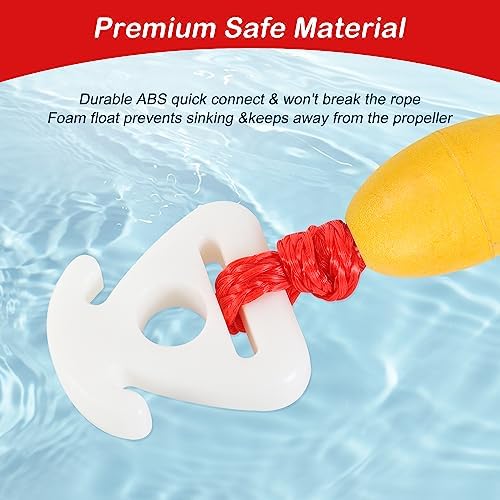 Heavy Duty Boat Tow Harness, Floating Ski Tow Boat Harness with Stainless Steel Hooks, Pulley and Float, Self Centering Tube Rope Tow Harness for Tubing, Water Skiing, Wakeboarding - Image 3