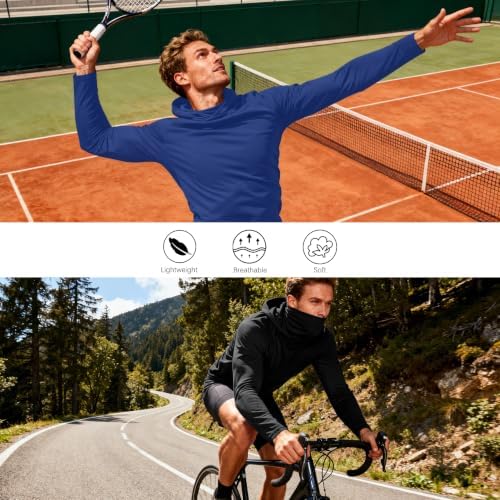 HovSiyla Mens Fishing Hoodie UV Sun Protection Shirts UPF Rash Guard Long Sleeve Shirts Hiking Performance Mesh Face Mask Top - Image 6
