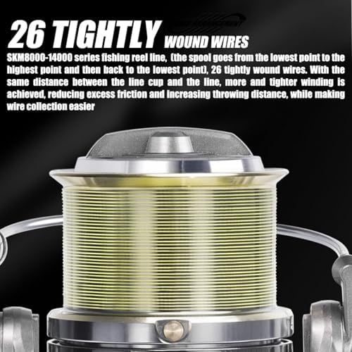 Heavy Duty Spinning Reel Metal Body with CNC Machined Spool 55LB Max Drag 8/10+1 BB Ultra Smooth 4.1/4.6/4.8:1 High Speed Gear Ratio Saltwater Freshwater Fishing Reel for 8000 to 16000 Series - Image 5