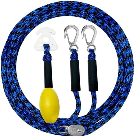 Heavy Duty Boat Tow Harness, Floating Ski Tow Boat Harness with Stainless Steel Hooks, Pulley and Float, Self Centering Tube Rope Tow Harness for Tubing, Water Skiing, Wakeboarding by XUANNIAO