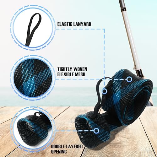 Reaction Tackle Rod Socks, Fishing Rod Sleeves and Covers for Spinning and Casting Rods, Breathable Mesh Rod Protectors with Elastic Band (2-Pack) - Image 6